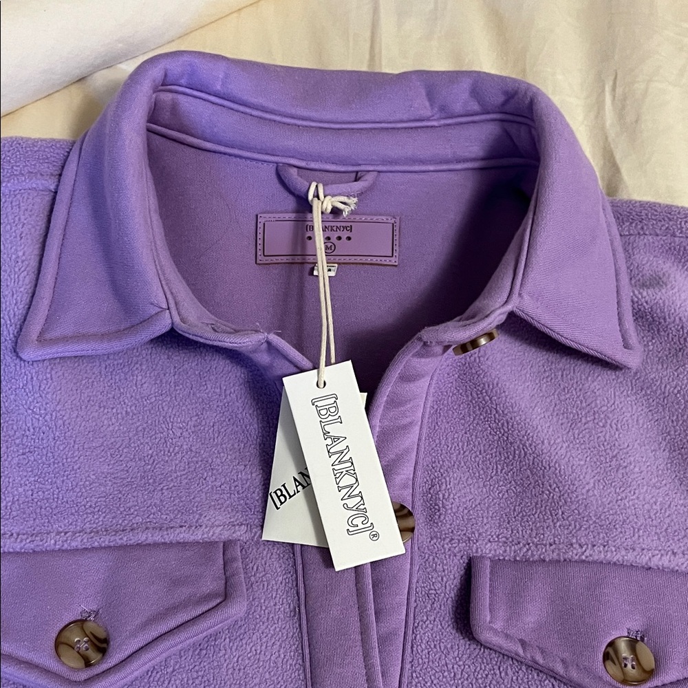 Blank NYC Pastel Purple Fleece Shirt-Jacket